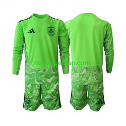 Maglie da Calcio Spagna 6th Green color Portiere Bambino Mondiali 2026 Maniche Lunghe