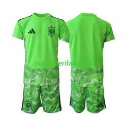 Maglie da Calcio Spagna 6th Green color Portiere Bambino Mondiali 2026 Maniche Corte