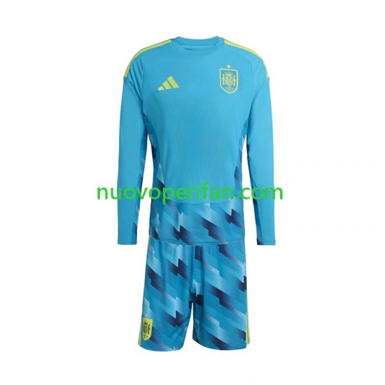 Maglie da Calcio Spagna Portiere Bambino Prima Tenuta Mondiali 2026 Maniche Lunghe