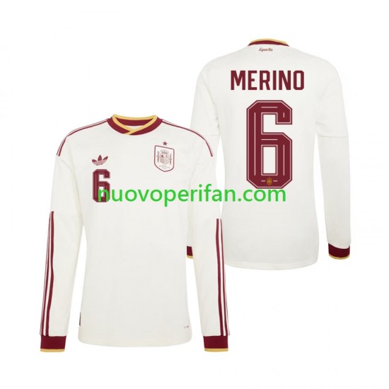 Maglie da Calcio Spagna Mikel Merino 6 Uomo Trasferta Tenuta Mondiali 2026 Maniche Lunghe