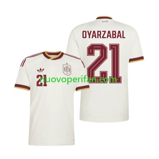 Maglie da Calcio Spagna Mikel Oyarzabal 21 Uomo Trasferta Tenuta Mondiali 2026 Maniche Corte