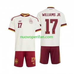Maglie da Calcio Spagna Nico Williams 17 Bambino Trasferta Tenuta Mondiali 2026 Maniche Corte