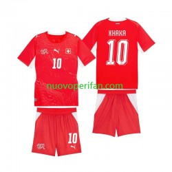 Maglie da Calcio Svizzera Granit Xhaka 10 Bambino Prima Tenuta Mondiali 2026 Maniche Corte