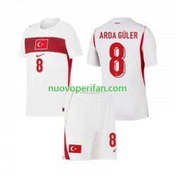 Maglie da Calcio Turchia Arda Guler 8 Bambino Trasferta Tenuta Mondiali 2026 Maniche Corte