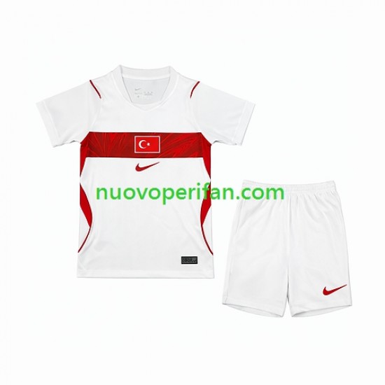 Maglie da Calcio Turchia Bambino Trasferta Tenuta Mondiali 2026 Maniche Corte