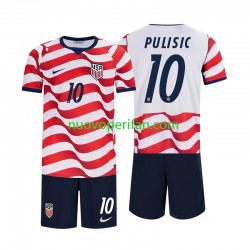 Maglie da Calcio Stati Uniti Christian Pulisic 10 Bambino Prima Tenuta Mondiali 2026 Maniche Corte