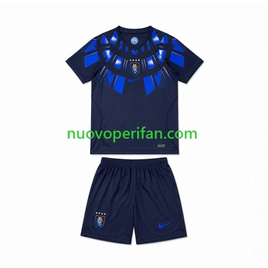 Maglie da Calcio Uruguay Bambino Trasferta Tenuta Mondiali 2026 Maniche Corte