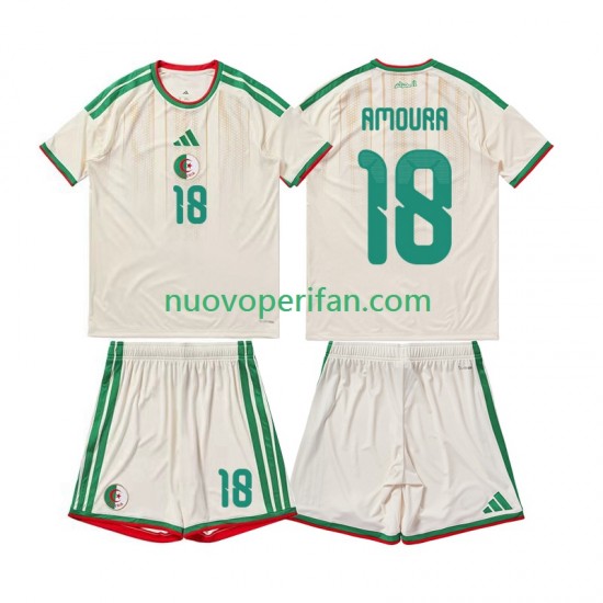 Maglie da Calcio Algeria Mohamed Amoura 18 Bambino Prima Tenuta 2026 Maniche Corte