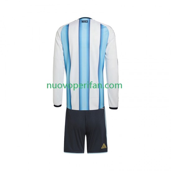 Maglie da Calcio Argentina Bambino Prima Tenuta Mondiali 2026 Maniche Lunghe