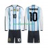 Maglie da Calcio Argentina Maradona 10 Bambino Prima Tenuta Mondiali 2026 Maniche Lunghe