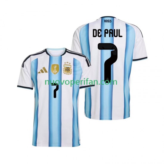 Maglie da Calcio Argentina Rodrigo De Paul 7 Uomo Prima Tenuta Mondiali 2026 Maniche Corte