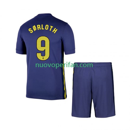Maglie da Calcio Atlético Madrid Alexander Sorloth 9 Bambino Trasferta Tenuta 2025-2026 Maniche Corte