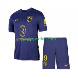 Maglie da Calcio Atlético Madrid Alexander Sorloth 9 Bambino Trasferta Tenuta 2025-2026 Maniche Corte