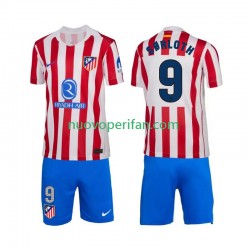 Maglie da Calcio Atlético Madrid Alexander Sorloth 9 Bambino Prima Tenuta 2025-2026 Maniche Corte