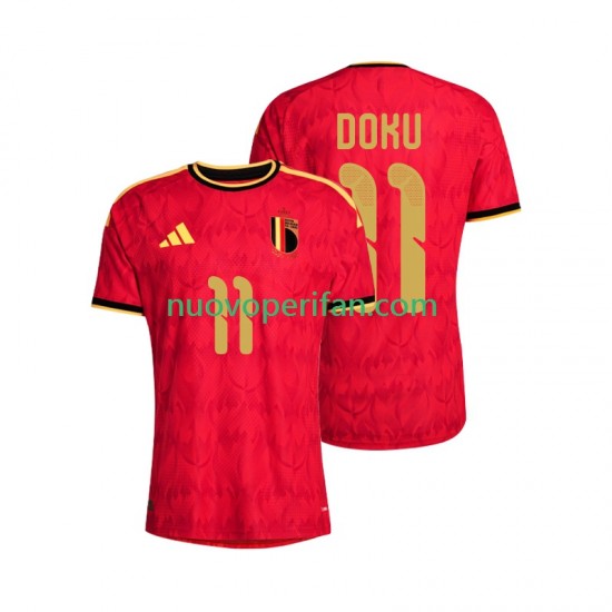 Maglie da Calcio Belgio Jeremy Doku 11 Uomo Prima Tenuta Mondiali 2026 Maniche Corte