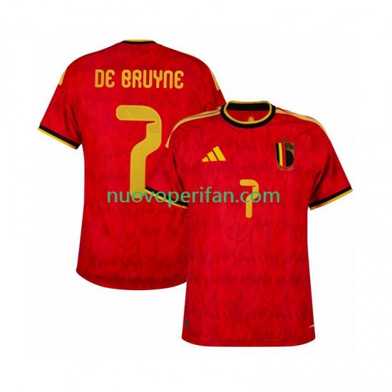 Maglie da Calcio Belgio de bruyne 7 Uomo Prima Tenuta Mondiali 2026 Maniche Corte