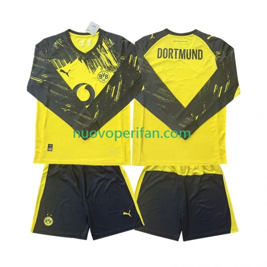 Maglie da Calcio Borussia Dortmund Bambino Prima Tenuta 2025-2026 Maniche Lunghe