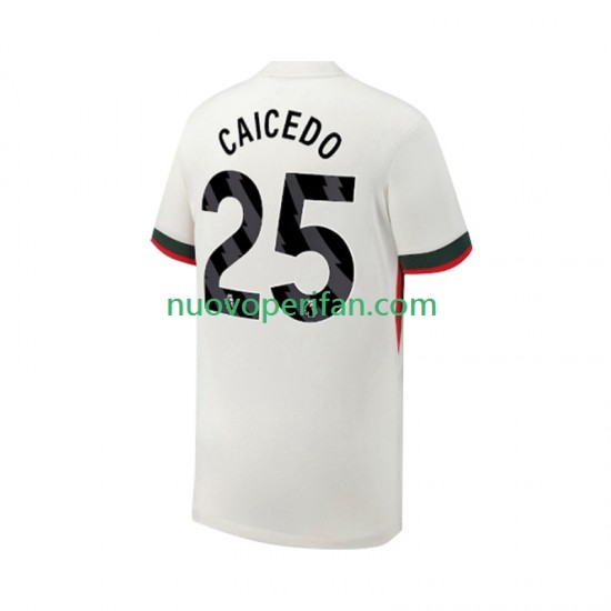 Maglie da Calcio Chelsea Moises Caicedo 25 Uomo Trasferta Tenuta 2025-2026 Maniche Corte