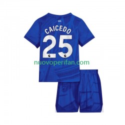 Maglie da Calcio Chelsea Moises Caicedo 25 Bambino Prima Tenuta 2025-2026 Maniche Corte