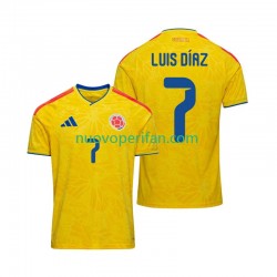 Maglie da Calcio Colombia Luis Diaz 7 Uomo Prima Tenuta Mondiali 2026 Maniche Corte