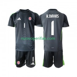 Maglie da Calcio Costa Rica Keylor Navas 1 Portiere Bambino Trasferta Tenuta 2025 Maniche Corte