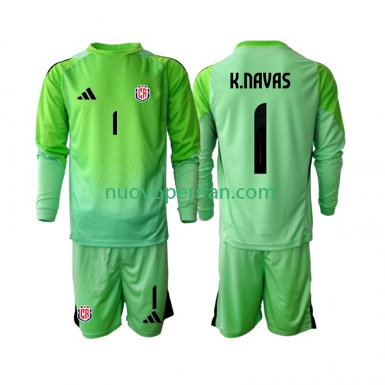 Maglie da Calcio Costa Rica Keylor Navas 1 Portiere Bambino Prima Tenuta 2025 Maniche Lunghe