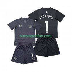 Maglie da Calcio Everton Pickford 1 Portiere Bambino Trasferta Tenuta 2025-2026 Maniche Corte