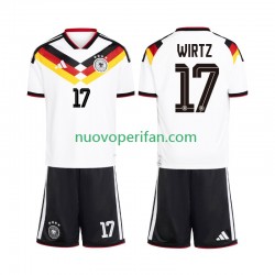Maglie da Calcio Germania Florian Wirtz 17 Bambino Prima Tenuta Mondiali 2026 Maniche Corte