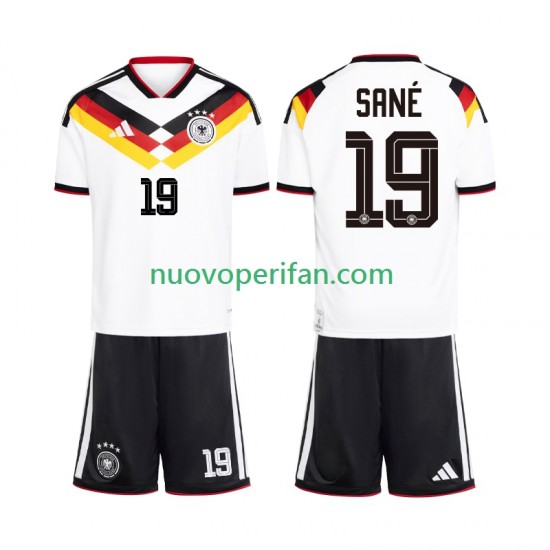 Maglie da Calcio Germania Leroy Sane 19 Bambino Prima Tenuta Mondiali 2026 Maniche Corte
