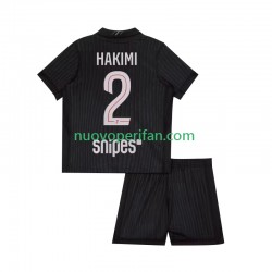 Maglie da Calcio Paris Saint-Germain Achraf Hakimi 2 Bambino Quarta Tenuta 2025-2026 Maniche Corte