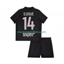 Maglie da Calcio Paris Saint-Germain Desire Doue 14 Bambino Quarta Tenuta 2025-2026 Maniche Corte