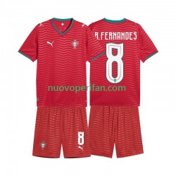 Maglie da Calcio Portogallo Bruno Fernandes 8 Bambino Prima Tenuta Mondiali 2026 Maniche Corte