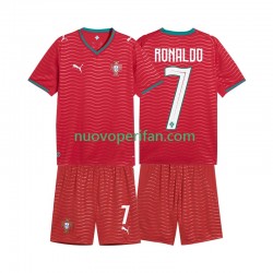 Maglie da Calcio Portogallo Cristiano Ronaldo 7 Bambino Prima Tenuta Mondiali 2026 Maniche Corte