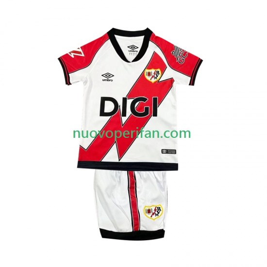 Maglie da Calcio Rayo Vallecano Bambino Prima Tenuta 2025-2026 Maniche Corte