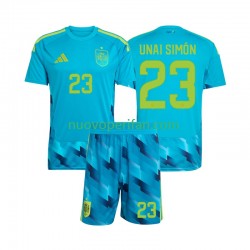 Maglie da Calcio Spagna Unai Simon 23 Portiere Bambino Prima Tenuta Mondiali 2026 Maniche Corte