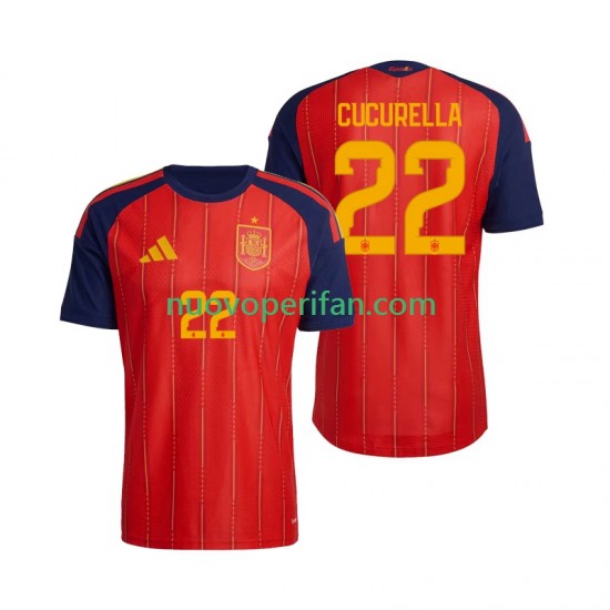 Maglie da Calcio Spagna Marc Cucurella 22 Uomo Prima Tenuta Mondiali 2026 Maniche Corte