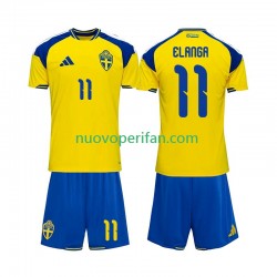 Maglie da Calcio Svezia Anthony Elanga 11 Bambino Prima Tenuta 2026 Maniche Corte