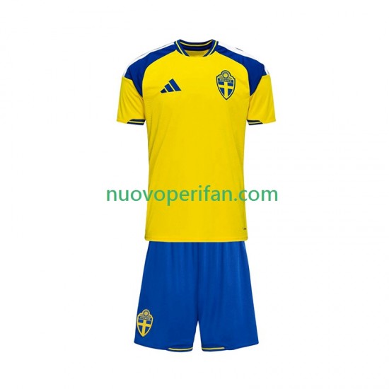 Maglie da Calcio Svezia Bambino Prima Tenuta 2026 Maniche Corte