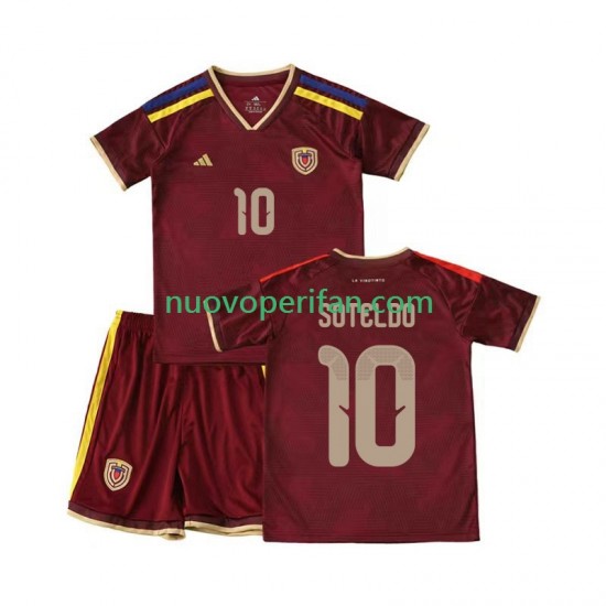 Maglie da Calcio Venezuela Yeferson Soteldo 10 Bambino Prima Tenuta 2026 Maniche Corte