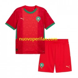 Maglie da Calcio Marocco Bambino Prima Tenuta 2024 Maniche Corte