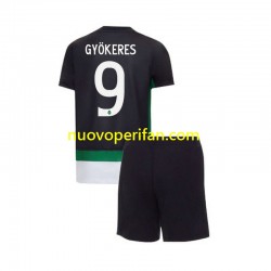 Maglie da Calcio Sporting CP Gyokeres 9 Bambino Prima Tenuta 2024-2025 Maniche Corte