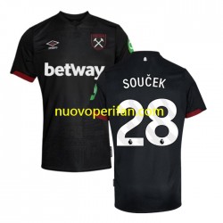 Maglie da Calcio West Ham United SOUCEK 28 Uomo Trasferta Tenuta 2024-2025 Maniche Corte