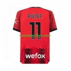 Maglie da Calcio AC Milan Christian Pulisic 11 Uomo Prima Tenuta 2023-2024 Maniche Corte