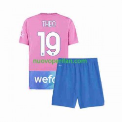 Maglie da Calcio AC Milan THEO 19 Bambino Alternativa Tenuta 2023-2024 Maniche Corte