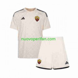 Maglie da Calcio AS Roma Bambino Trasferta Tenuta 2023-2024 Maniche Corte