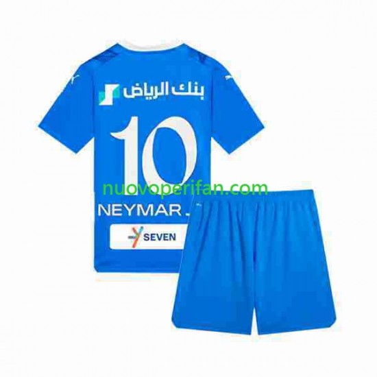 Maglie da Calcio Al Hilal Neymar JR 10 Bambino Prima Tenuta 2023-2024 Maniche Corte