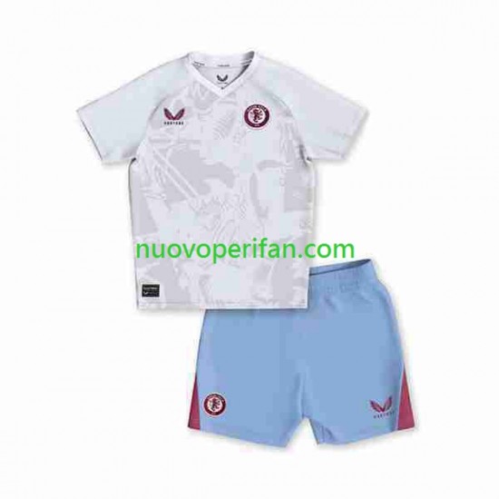 Maglie da Calcio Aston Villa Bambino Trasferta Tenuta 2023-2024 Maniche Corte