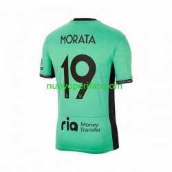 Maglie da Calcio Atlético Madrid 2 Alvaro Morata 19 Uomo Alternativa Tenuta 2023-2024 Maniche Corte
