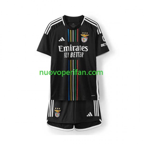 Maglie da Calcio Benfica Bambino Trasferta Tenuta 2023-2024 Maniche Corte