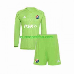 Maglie da Calcio Dinamo Zagreb Portiere Bambino Prima Tenuta 2023-2024 Maniche Lunghe